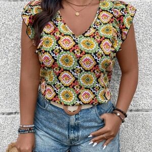 Floral Multicolor Women's Top
